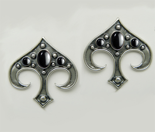 Sterling Silver Gothic Inspired Drop Dangle Earrings With Hematite